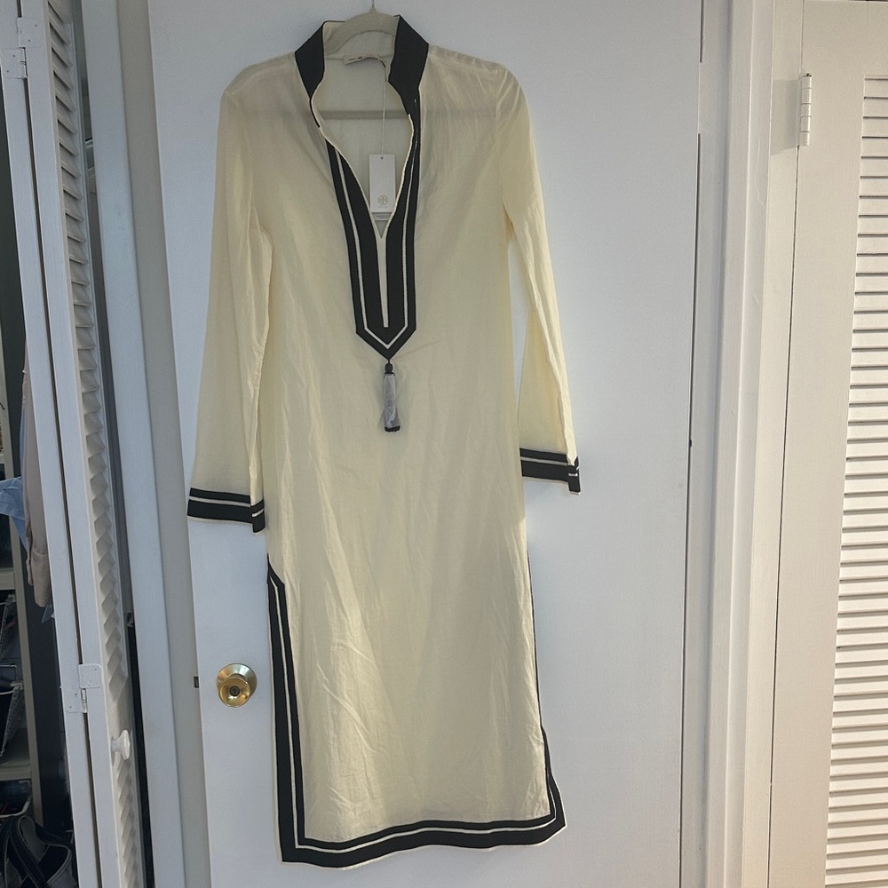 Tory Burch new with tags Cream Tunic with Black Trim - Picture 2 of 4